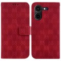 For Tecno Pova 5 Pro Double 8-shaped Embossed Leather Phone Case(Red)