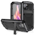 For iPhone 15 R-JUST Shockproof Life Waterproof Dust-proof Metal + Silicone Phone Case with Holder(B