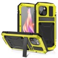 For iPhone 15 R-JUST Shockproof Life Waterproof Dust-proof Metal + Silicone Phone Case with Holder(Y