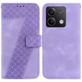 For Xiaomi Redmi Note 13 5G 7-shaped Embossed Leather Phone Case(Purple)