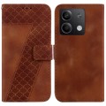 For Xiaomi Redmi Note 13 5G 7-shaped Embossed Leather Phone Case(Brown)