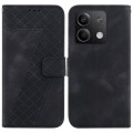 For Xiaomi Redmi Note 13 5G 7-shaped Embossed Leather Phone Case(Black)