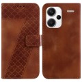 For Xiaomi Redmi Note 13 Pro+ 5G 7-shaped Embossed Leather Phone Case(Brown)