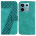 For Xiaomi Redmi Note 13 Pro 5G 7-shaped Embossed Leather Phone Case(Green)