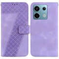 For Xiaomi Redmi Note 13 Pro 5G 7-shaped Embossed Leather Phone Case(Purple)