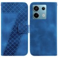 For Xiaomi Redmi Note 13 Pro 5G 7-shaped Embossed Leather Phone Case(Blue)