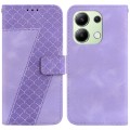 For Xiaomi Redmi Note 13 4G Global 7-shaped Embossed Leather Phone Case(Purple)