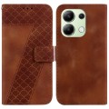 For Xiaomi Redmi Note 13 4G Global 7-shaped Embossed Leather Phone Case(Brown)