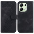 For Xiaomi Redmi Note 13 4G Global 7-shaped Embossed Leather Phone Case(Black)