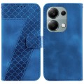For Xiaomi Poco M6 Pro 4G 7-shaped Embossed Leather Phone Case(Blue)