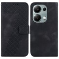 For Xiaomi Poco M6 Pro 4G 7-shaped Embossed Leather Phone Case(Black)