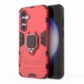 For Samsung Galaxy S23 FE 5G PC + TPU Shockproof Protective Phone Case with Magnetic Ring Holder(Red