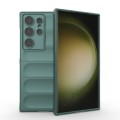 For Samsung Galaxy S24 Ultra 5G Magic Shield TPU + Flannel Phone Case(Dark Green)