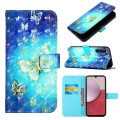 For Samsung Galaxy A15 3D Painting Horizontal Flip Leather Phone Case(Golden Butterfly)