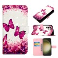 For Samsung Galaxy S24 Ultra 5G 3D Painting Horizontal Flip Leather Phone Case(Rose Butterfly)