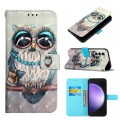 For Samsung Galaxy S24+ 5G 3D Painting Horizontal Flip Leather Phone Case(Grey Owl)