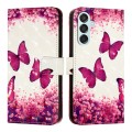 For Samsung Galaxy M15 / F15 5G Global 3D Painting Horizontal Flip Leather Phone Case(Rose Butterfly
