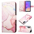 For Samsung Galaxy A05 PT003 Marble Pattern Flip Leather Phone Case(Rose Gold LS005)