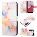 For Samsung Galaxy A15 PT003 Marble Pattern Flip Leather Phone Case(Galaxy Marble White LS004)