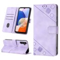 For Samsung Galaxy A15 Skin-feel Embossed Leather Phone Case(Light Purple)