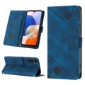 For Samsung Galaxy A15 Skin-feel Embossed Leather Phone Case(Blue)