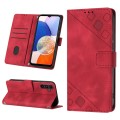 For Samsung Galaxy A15 Skin-feel Embossed Leather Phone Case(Red)