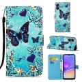 For Samsung Galaxy A05 Colored Drawing Pattern Plain Weave Leather Phone Case(Caring Butterfly)