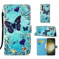 For Samsung Galaxy S24 Ultra 5G Colored Drawing Pattern Plain Weave Leather Phone Case(Caring Butter