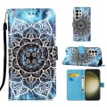 For Samsung Galaxy S24 Ultra 5G Colored Drawing Pattern Plain Weave Leather Phone Case(Undersea Mand