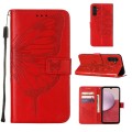 For Samsung Galaxy A25 5G / A24 Embossed Butterfly Leather Phone Case(Red)