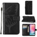 For Samsung Galaxy A05s Embossed Butterfly Leather Phone Case(Black)