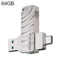Lenovo Thinkplus MU232 USB 3.2 + USB-C / Type-C Dual Head Flash Drive, Memory:64GB