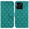 For Honor X6a Double 8-shaped Embossed Leather Phone Case(Green)