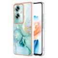 For OPPO A79 5G Global Electroplating Marble Dual-side IMD Phone Case(Green 003)