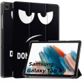 For Samsung Galaxy Tab A9 Custer Painted 3-Fold Holder Smart Leather Tablet Case(Big Eye)