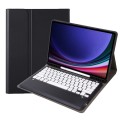 For Samsung Galaxy Tab S9 FE+ A810B Pen Slot Detachable Bluetooth Keyboard Leather Tablet Case(Black