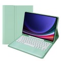 For Samsung Galaxy Tab S9 FE+ A810B Pen Slot Detachable Bluetooth Keyboard Leather Tablet Case(Mint