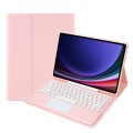 For Samsung Galaxy Tab S9 FE+ A810B-A Touch Pad Detachable Bluetooth Keyboard Leather Tablet Case(Pi