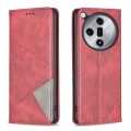 For OPPO Find X7 Ultra Prismatic Invisible Magnetic Leather Phone Case(Red)