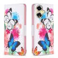 For OPPO A59 5G Colored Drawing Pattern Leather Phone Case(Butterflies)