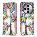For OPPO Find X7 Colored Drawing Pattern Leather Phone Case(Tree Life)