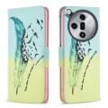 For OPPO Find X7 Ultra Colored Drawing Pattern Leather Phone Case(Feather)