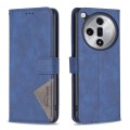 For OPPO Find X7 Magnetic Buckle Rhombus Texture Leather Phone Case(Blue)
