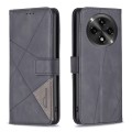 For OPPO A3 Pro 5G/A2 Pro 5G Magnetic Buckle Rhombus Texture Leather Phone Case(Black)