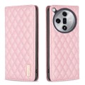 For OPPO Find X7 Diamond Lattice Magnetic Leather Flip Phone Case(Pink)