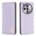For OPPO Find X7 Ultra Diamond Lattice Magnetic Leather Flip Phone Case(Purple)