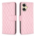 For OPPO A59 5G Diamond Lattice Wallet Leather Flip Phone Case(Pink)