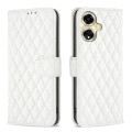 For OPPO A59 5G Diamond Lattice Wallet Leather Flip Phone Case(White)