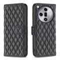 For OPPO Find X7 Diamond Lattice Wallet Leather Flip Phone Case(Black)