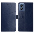 For Motorola Moto G Play 4G 2024 HT01 Y-shaped Pattern Flip Leather Phone Case(Blue)